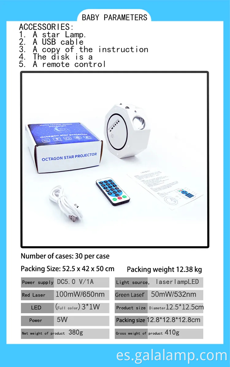 Venta caliente nueva luz de proyección LED USB Smart Bt Small Night Light Sleeping Starlight